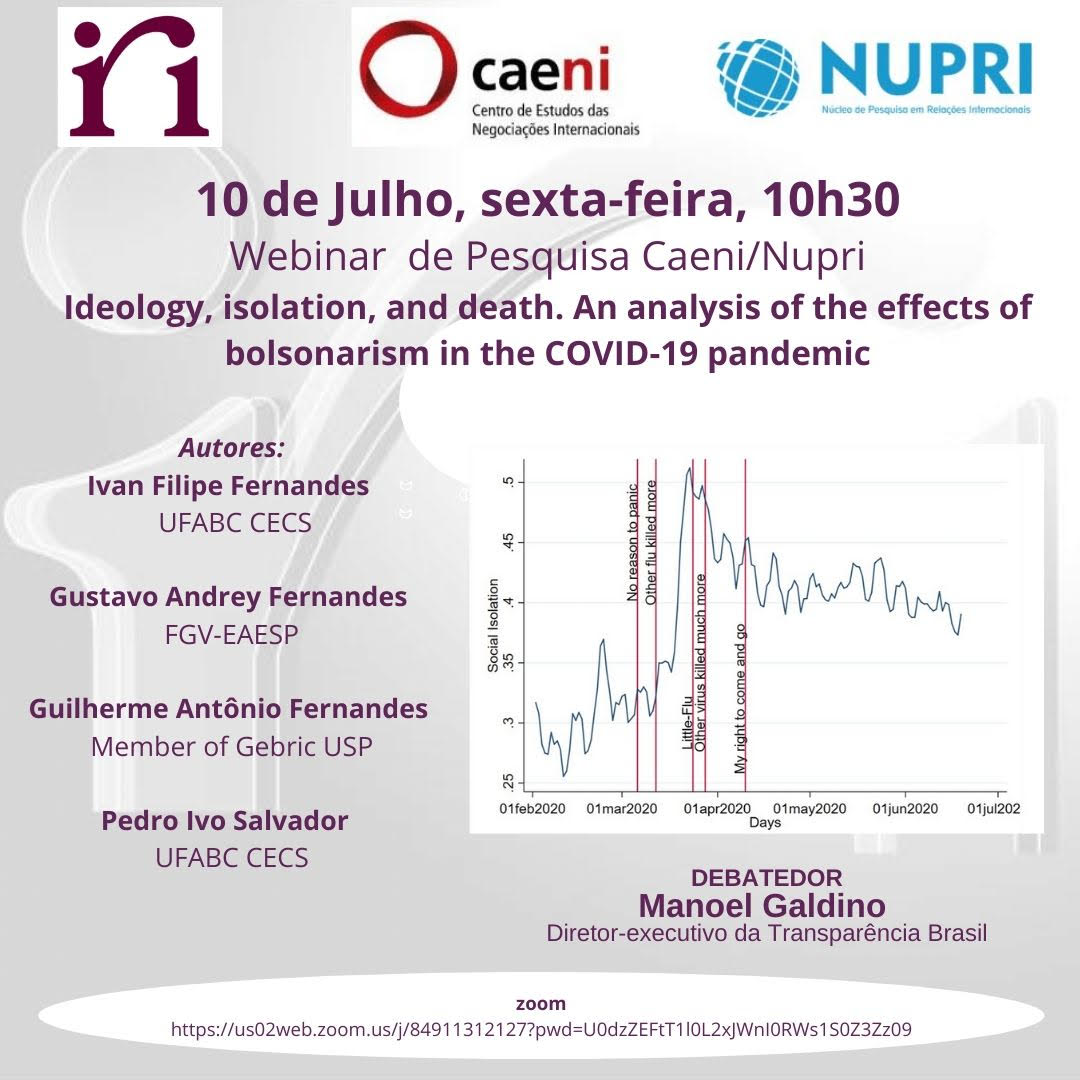 Webinar vai discutir os efeitos do bolsonarismo na pandemia de COVID-19